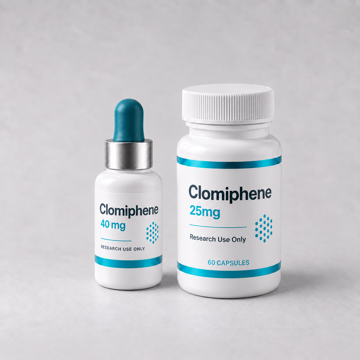 Clomiphene vial, mock product photograph