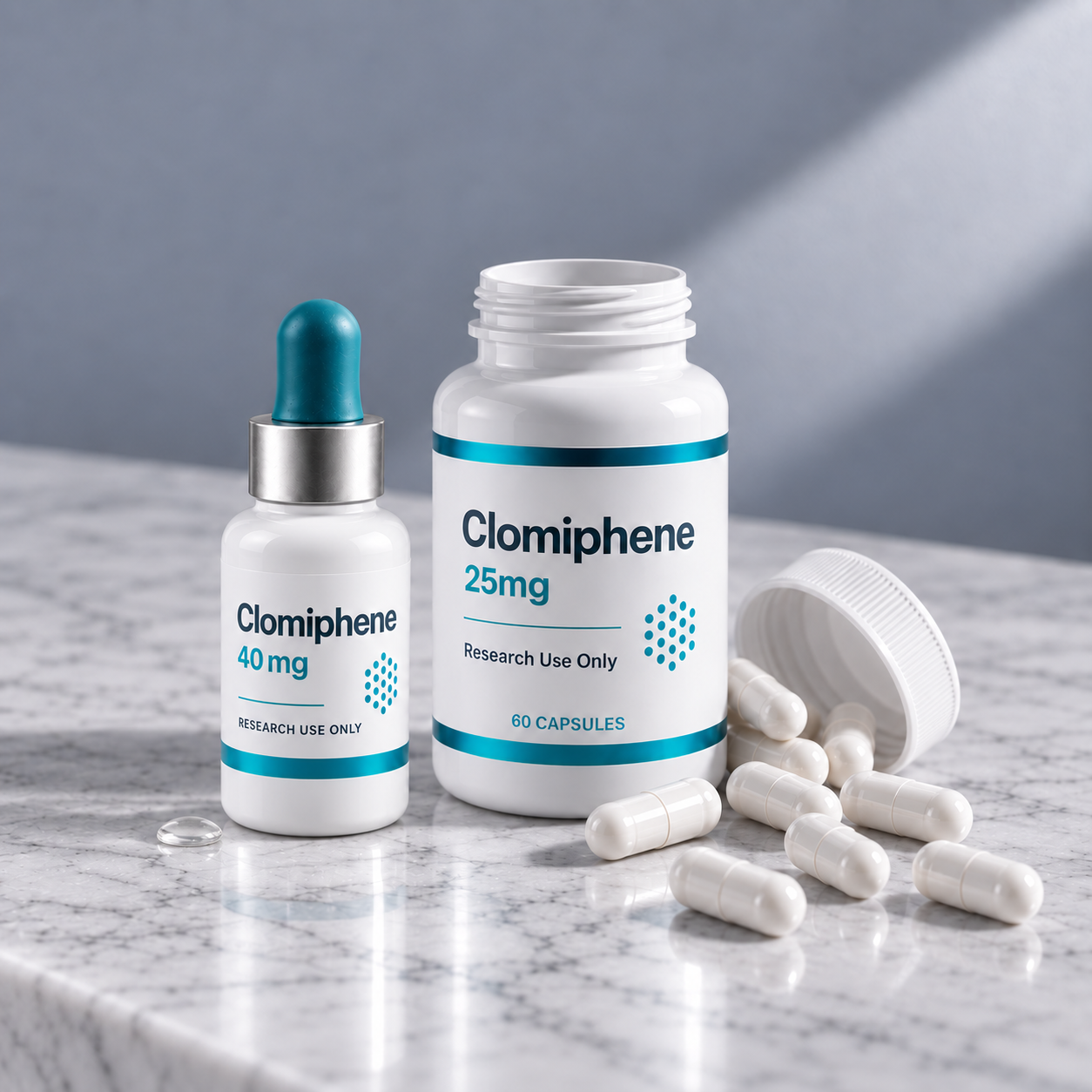 Clomiphene, mock product photograph