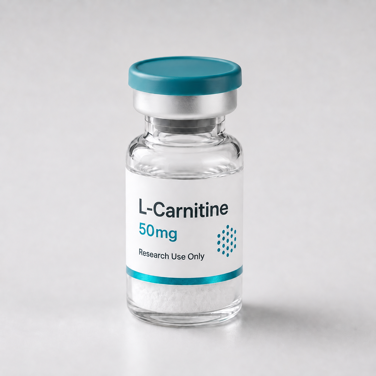 L-Carnitine (Levocarnitine) vial, mock product photograph