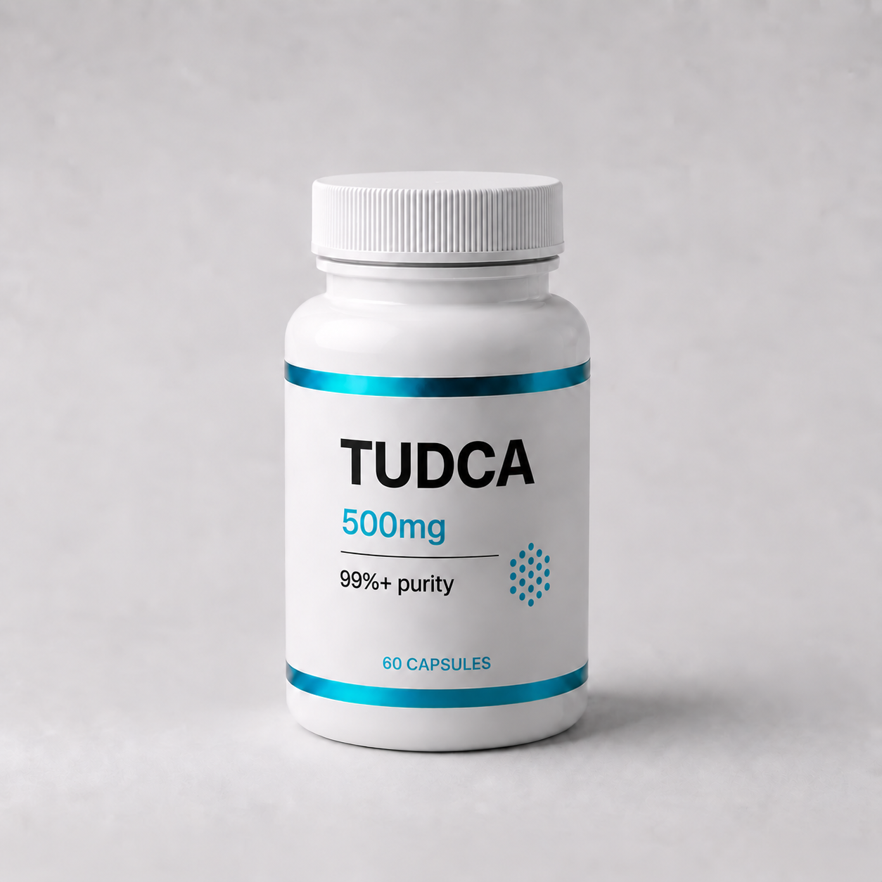 TUDCA vial, mock product photograph
